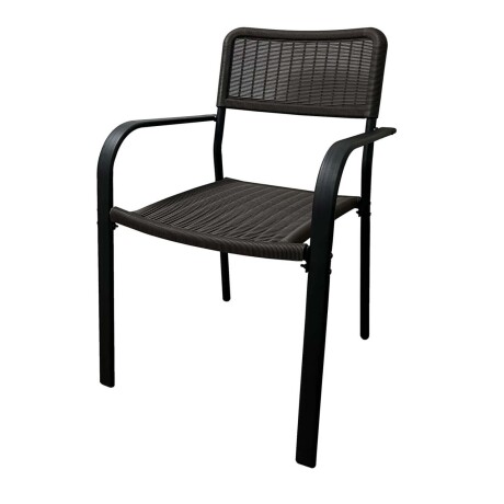 SILLA EXTERIOR RATTAN-SINTETICO-Y-ACERO MARRON PEKIN