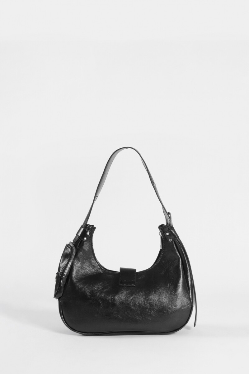 Cartera de hombro con bolsillos negro