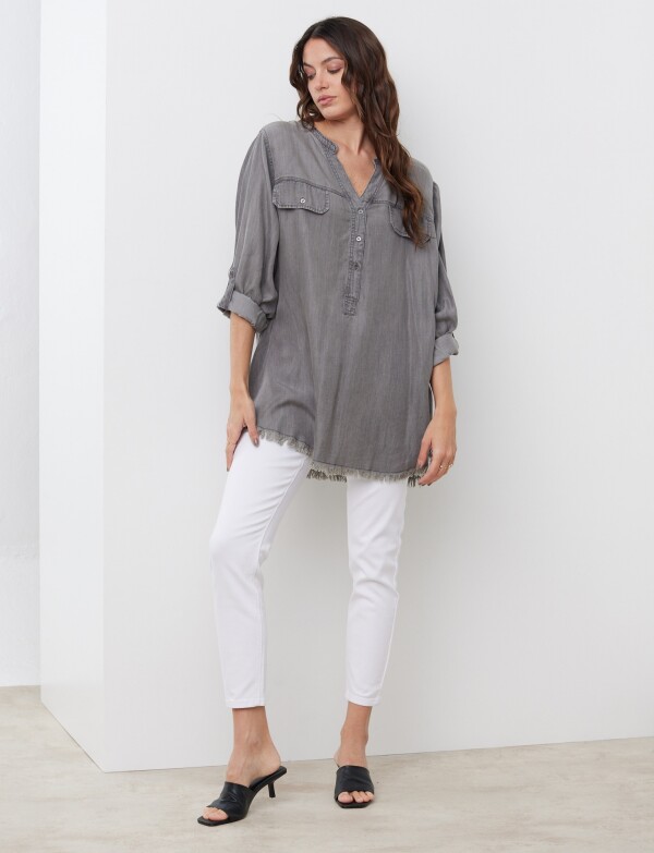 Blusa Oversize Tencel GRIS