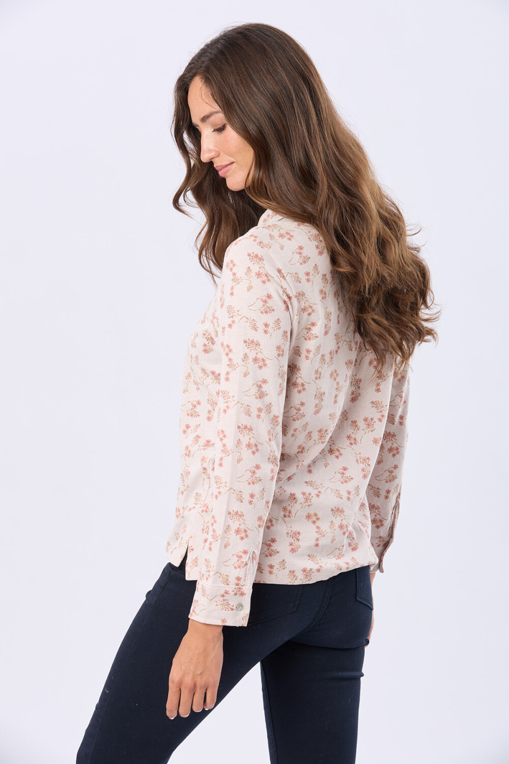 CAMISA ESTAMPADA DE ALGODÓN Beige