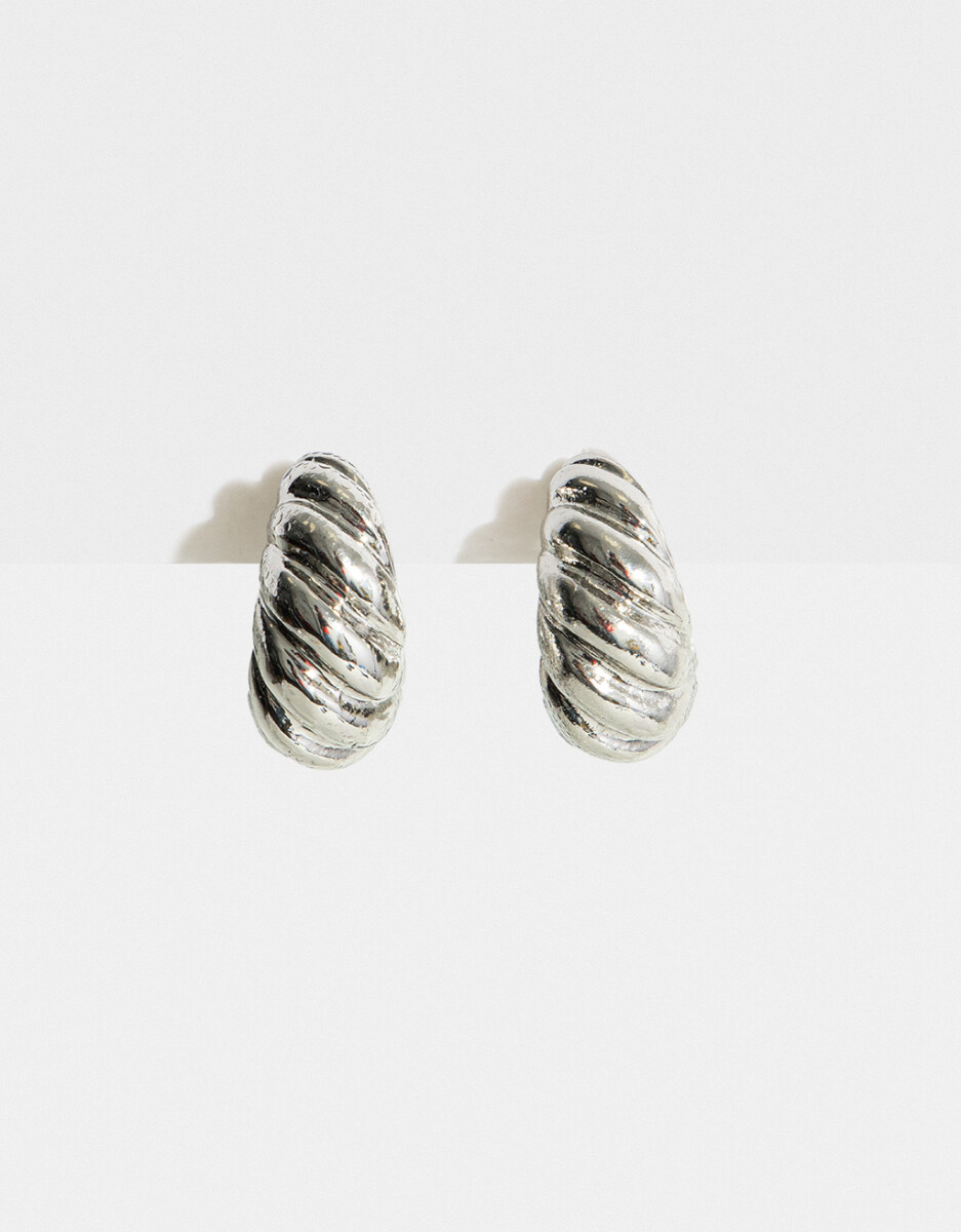 Argollas De Metal Trenzado 