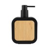 DISPENSADOR PLAST NEGRO/BAMBU P/BAÑO 16X11X4.5CM Unica