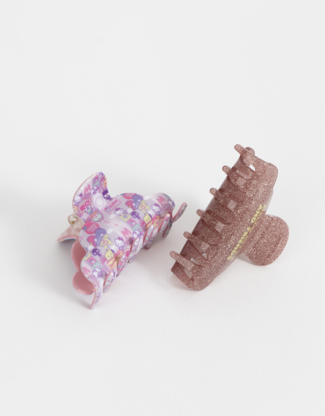 Hebillas Infantiles Set De Broches "hello Kitty" - Combinacion Multicolor