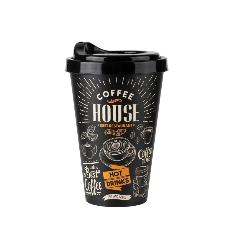 VASO PLAST C/TAPA P/CAFÉ Unica