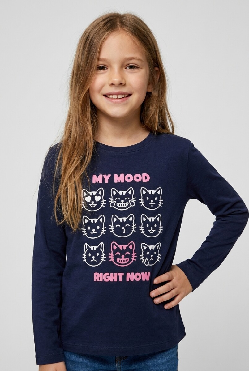 Camiseta manga larga - Azul marino 