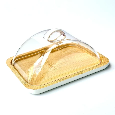 Mantequera Madera Bambú C/Acrílico Alto 7cm x Ancho 11.5cm x Largo 15.5cm Mantequera Madera Bambú C/Acrílico Alto 7cm x Ancho 11.5cm x Largo 15.5cm