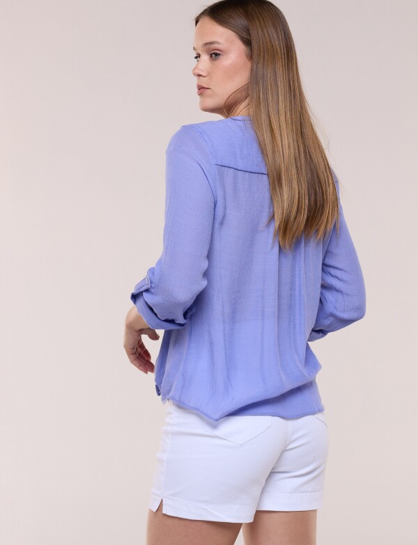 Blusa Botones Nudo LAVANDA