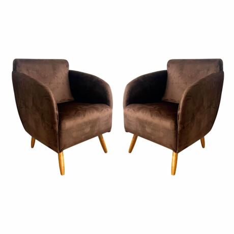 Pack x2 Sillón poltrona 1 cuerpo Lumax Kira nórdico de tela Marron