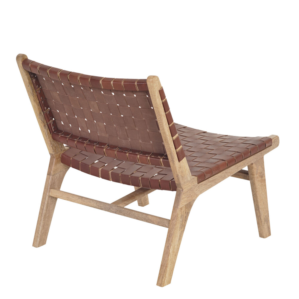 BUTACA CUERO-Y-MADERA MARRON KAIA