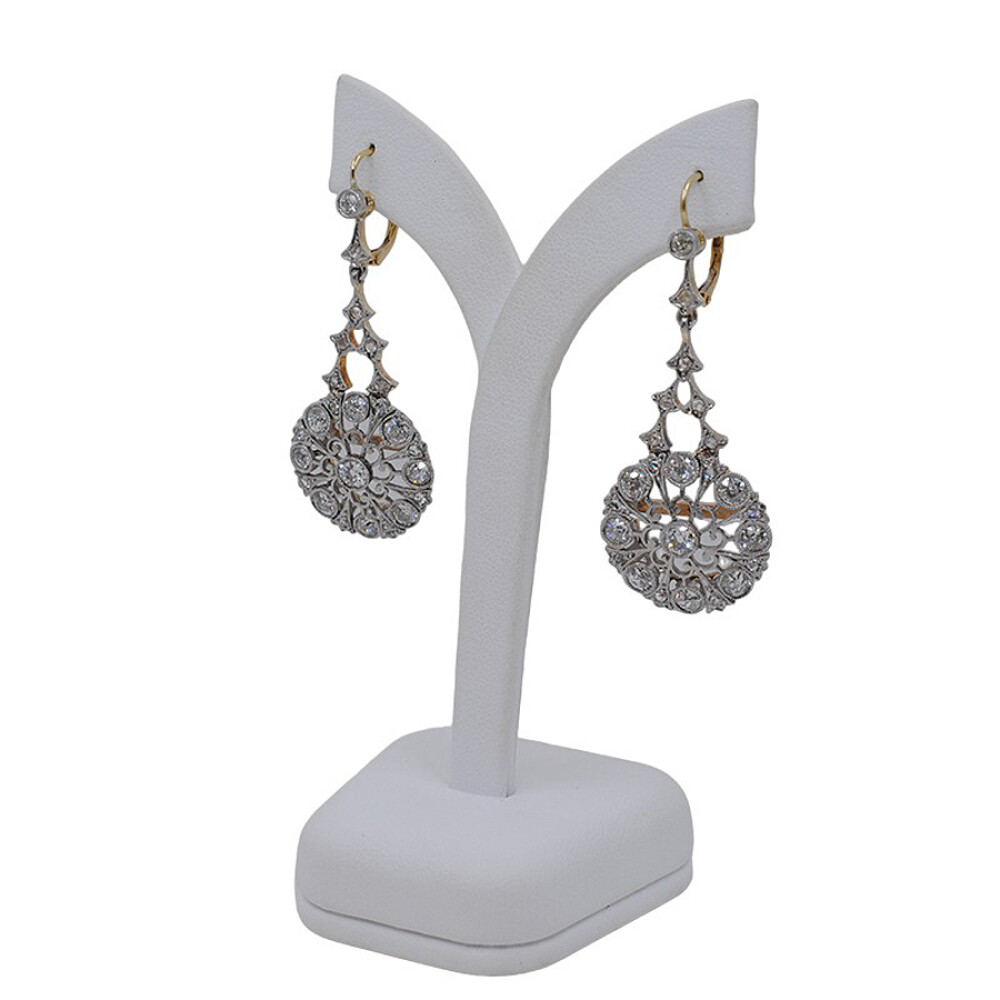 Caravanas En Oro 18K, Platino Con Brilliantes Y Diamantes Caravanas En Oro 18K, Platino Con Brilliantes Y Diamantes