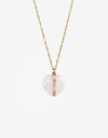 Cadena Corta con Dije Piedra Cadena Acero Healing Rituals Cuarzo Rosa - Rosa Claro