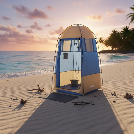 Carpa Camping Baño Bestway Super Comoda Calidad 1x1x1.9mts Celeste/beige