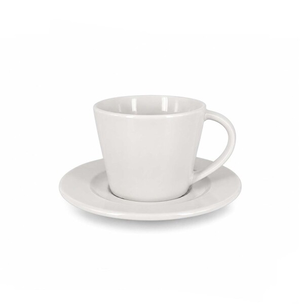 Taza te conico con plato blanco 180 ml Taza te conico con plato blanco 180 ml