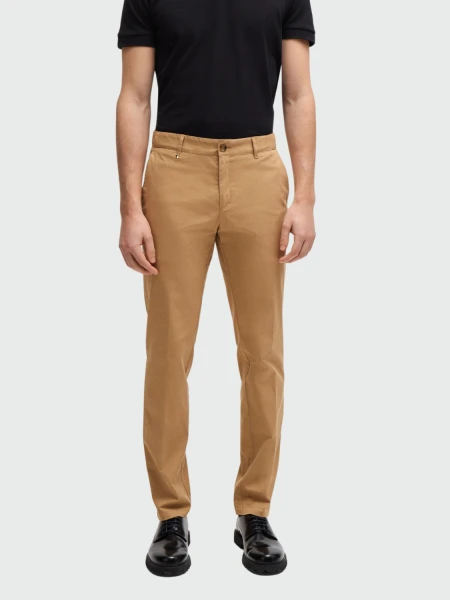 Hugo Boss - Pantalón slim fit en denim elastizado con satinado ligero, DELAWARE Beige