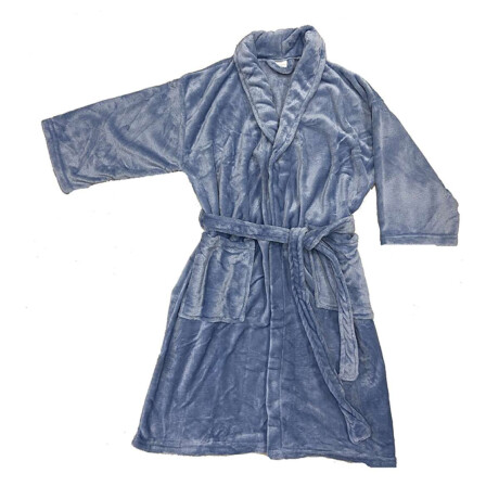 Bata de Cama Microfibra Home Class Talle P al XG Azul Piedra