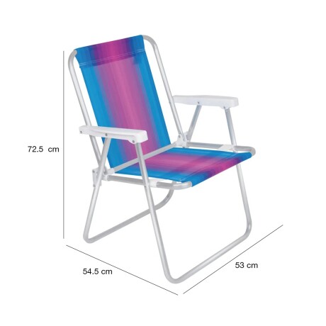 Reposera Silla Alta Plegable en Aluminio Mor p/ Playa Jardín Celeste/fucsia