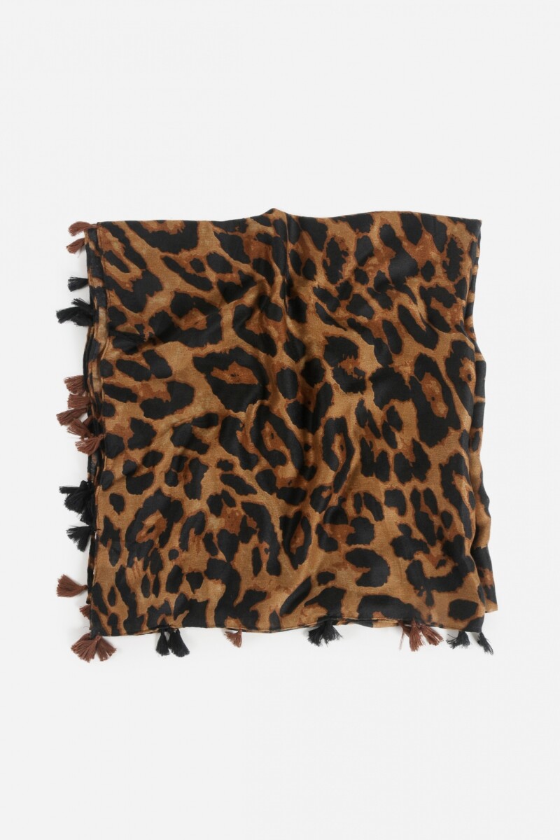 Pashmina animal print marrón