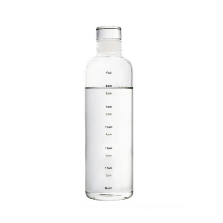 Botella de vidrio con medidas y tapón Sc