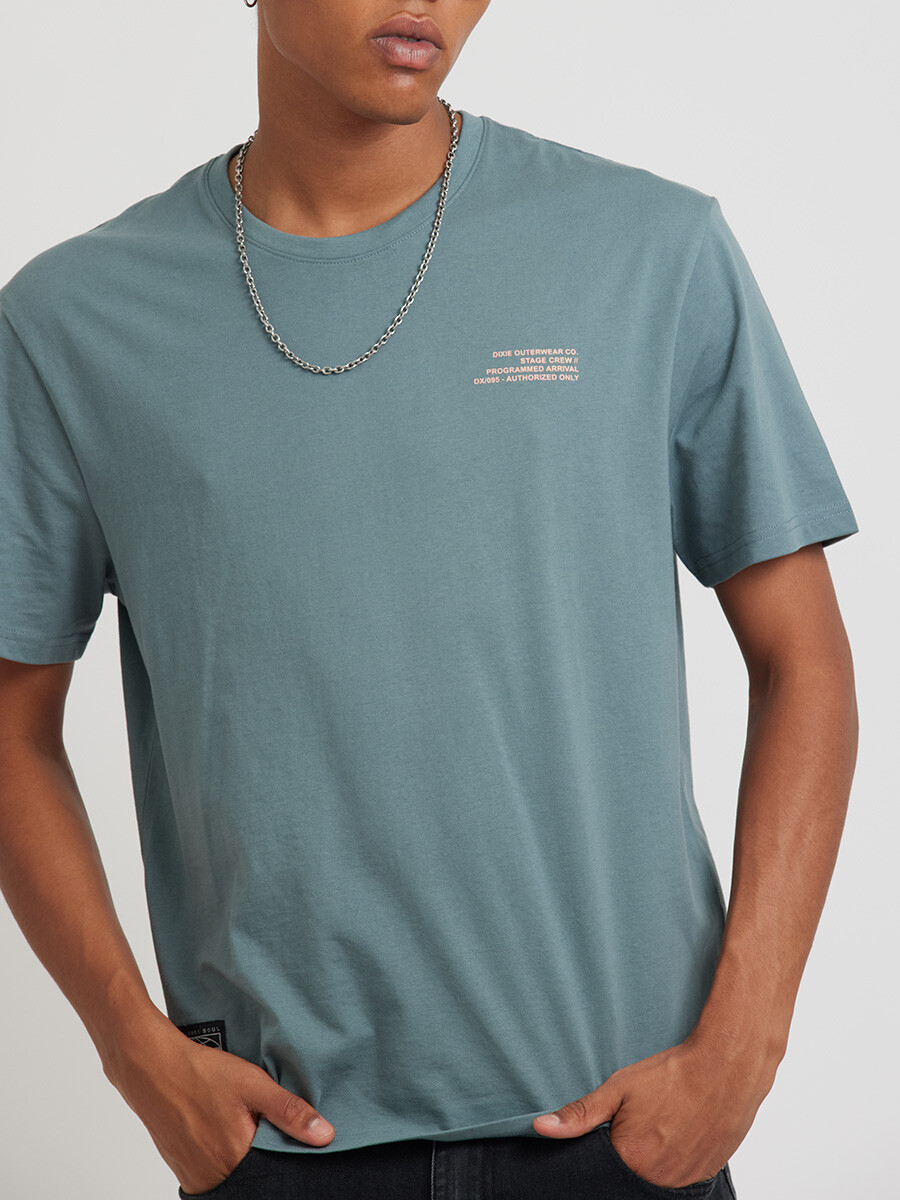 T-SHIRT M/C CROUD DIXIE - Azul Piedra 