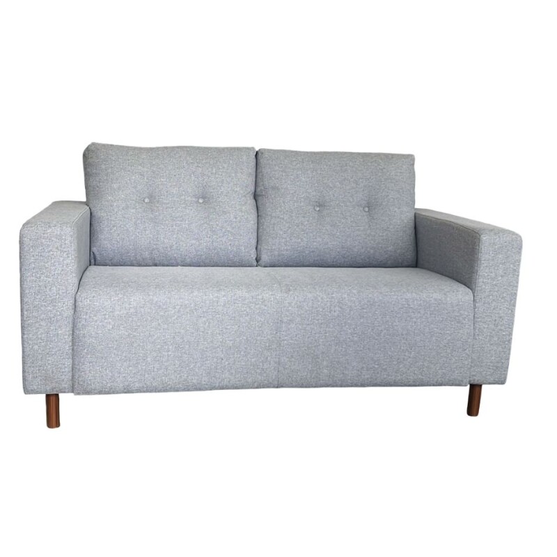 Sofa 2 cuerpos tela Gris Brillo con respaldo semi capitoneado Sofa 2 cuerpos tela Gris Brillo con respaldo semi capitoneado