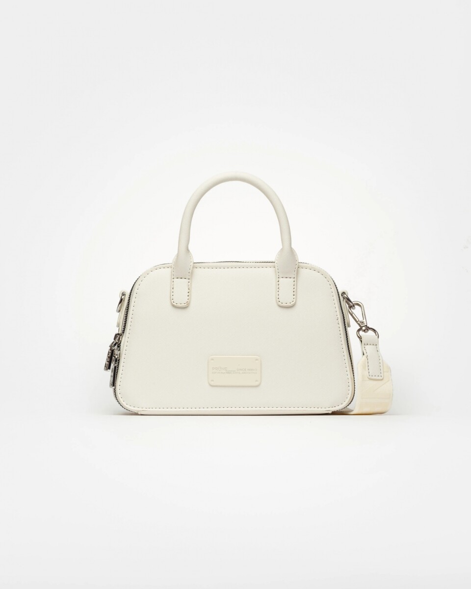 Cartera de mano New Penny en efecto cuero saffiano - Blanco 