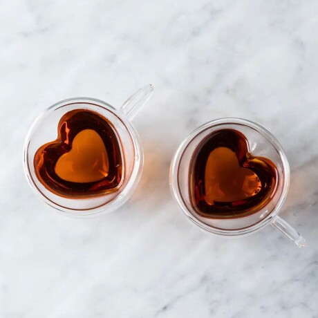 Taza De Vidrio Doble Pared Corazón 200ML Taza De Vidrio Doble Pared Corazón 200ML