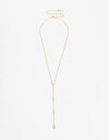 Collares Cortos Cubic zirconia Collar Con Dije De La Línea Delicates. - Dorado