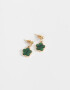 Aros Colgantes Cortos Esmaltado Aros Colgantes Flor Lucky - Dorado