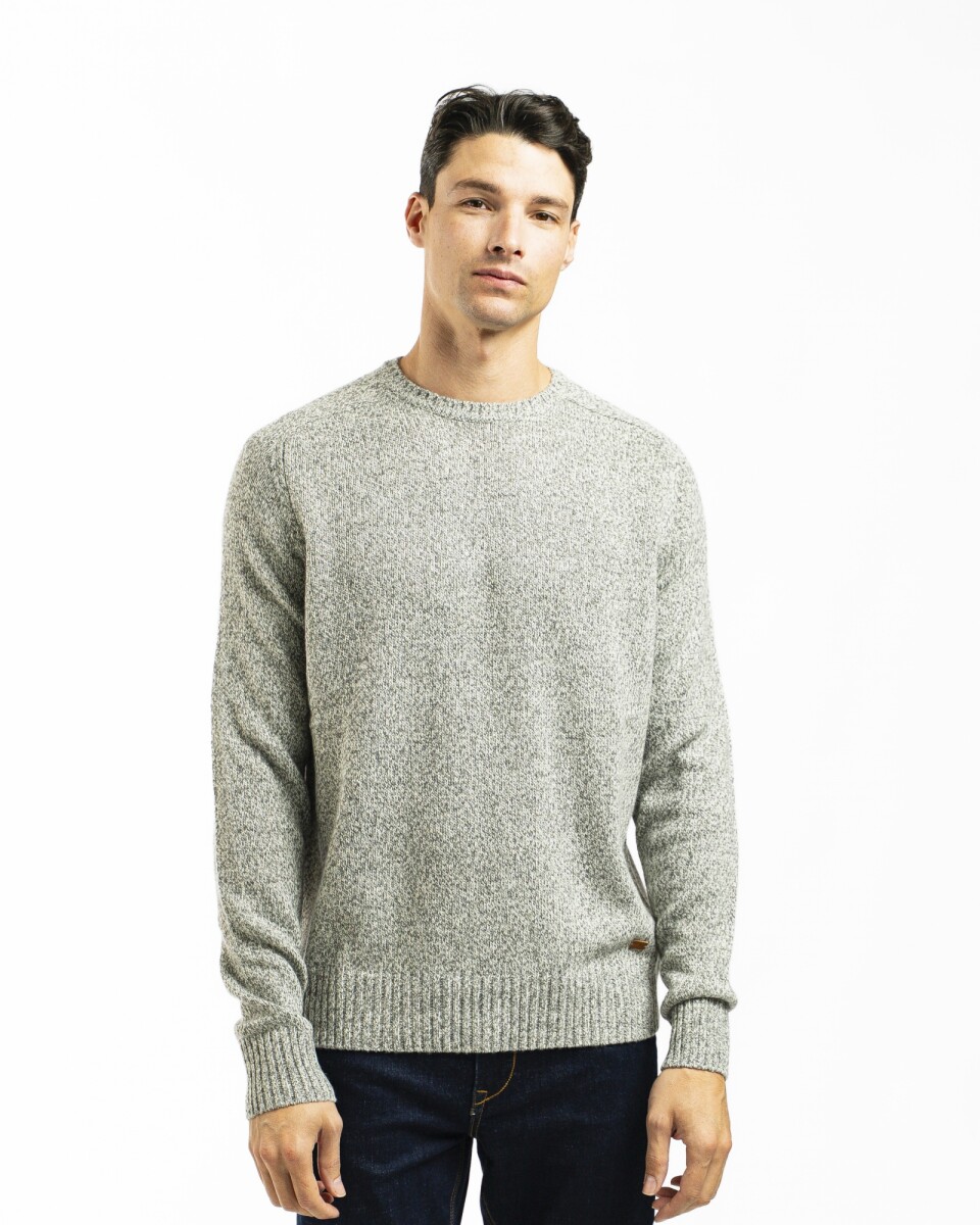 Buzo Shetland a la Base - Negro Melange 