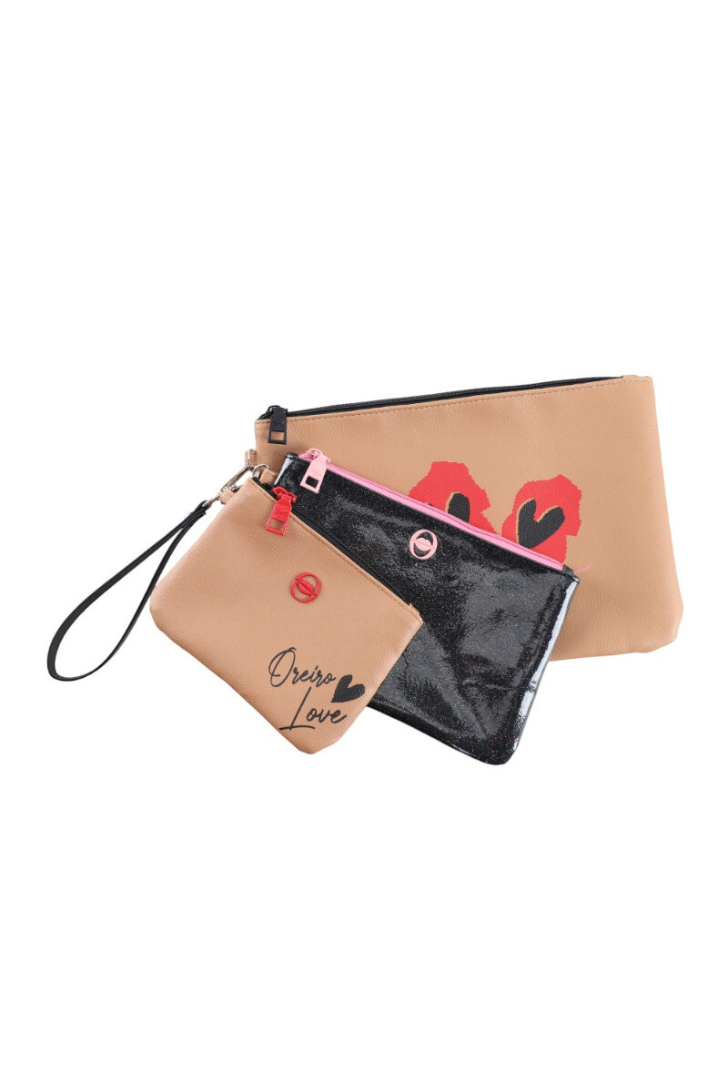 Set/3 Necessaire Oreiro Marrón