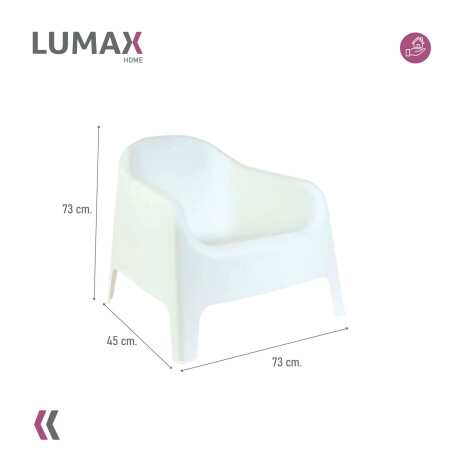 Silla Plastico Skarpo Jardin Liso Blanco