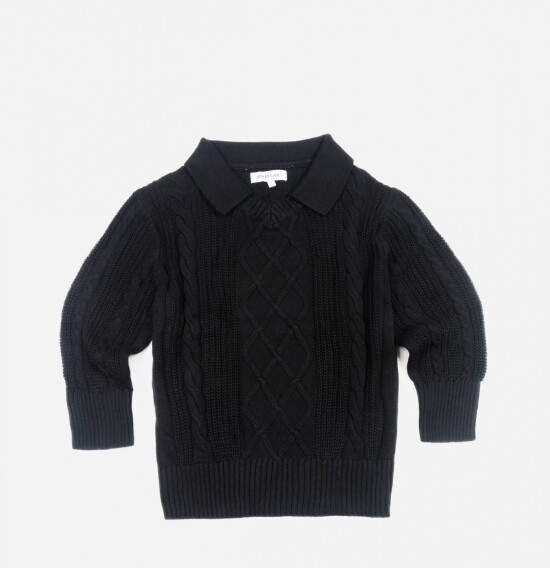 Sweater cuello polo NEGRO