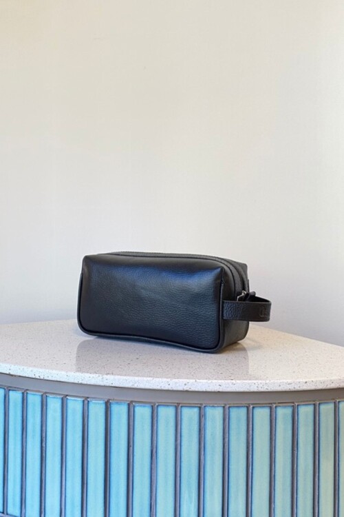 Necessaire chico en cuero Negro