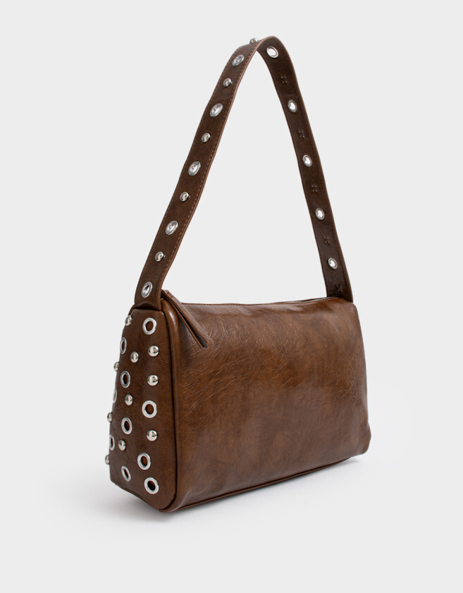 Bandoleras Bandolera Tachas Chocolate - Marron Chocolate