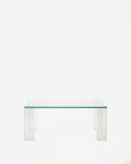 Mesa auxiliar Adularia de cristal templado transparente 85 x 85 cm