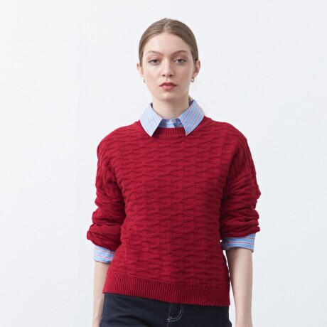 SWEATER DAMASO Rojo Oscuro