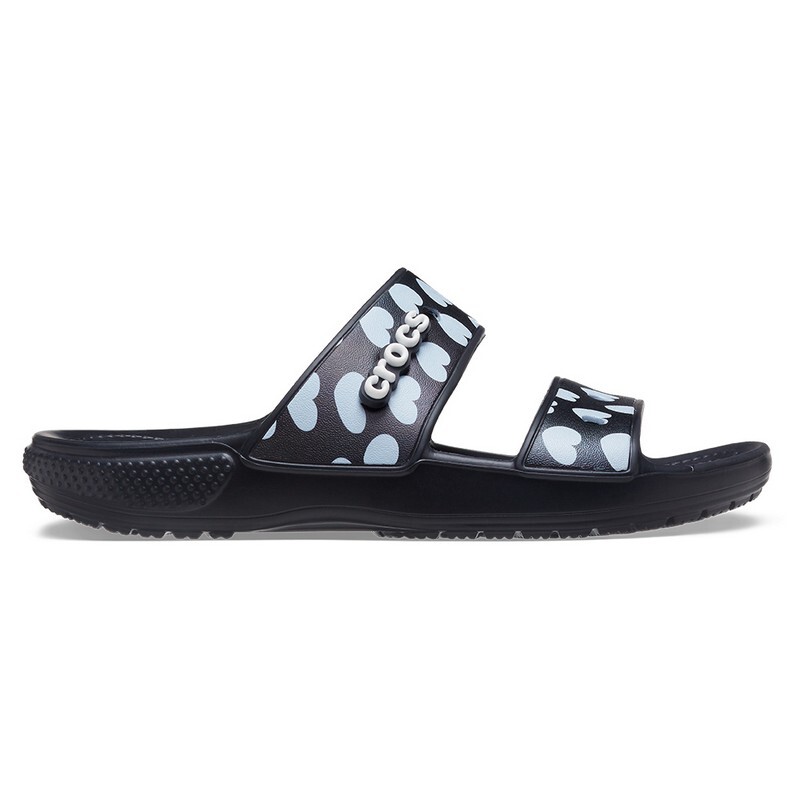 Crocs Classic Heart Print Slide Negro