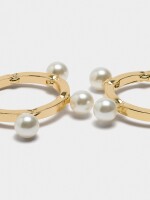 Aros Con Perlas dorado