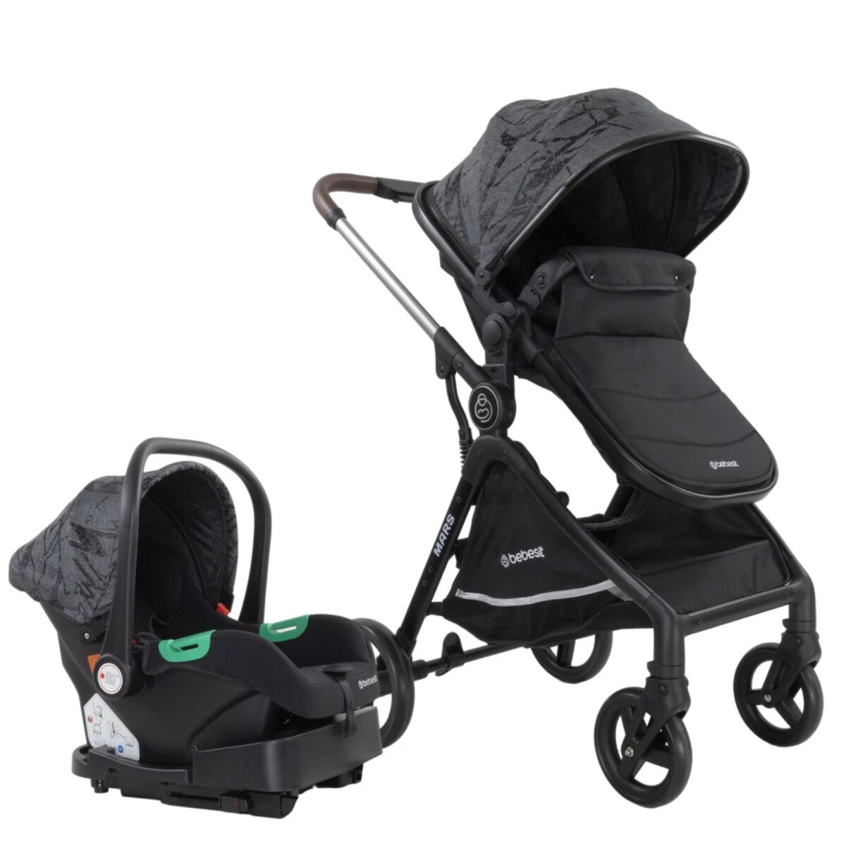 Coche Travel System Mars LX Bebesit - Negro/Gris 