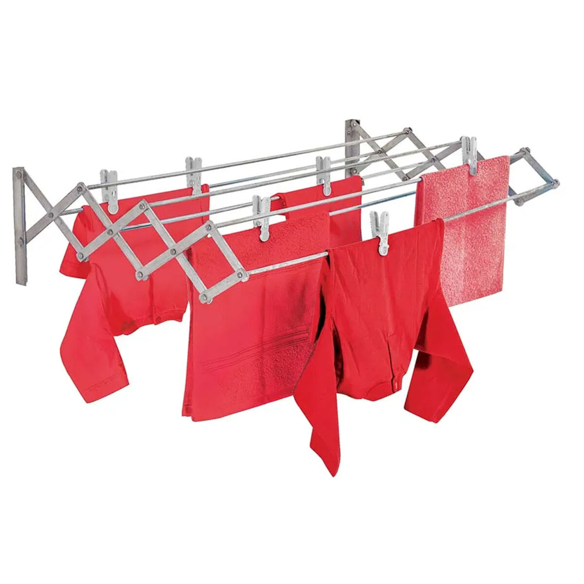 Tendedero Mor de Pared Plegable en Aluminio 8.4 Mts de Ropa - Tendedero Mor De Pared Plegable En Aluminio 8.4 Mts De Ropa 