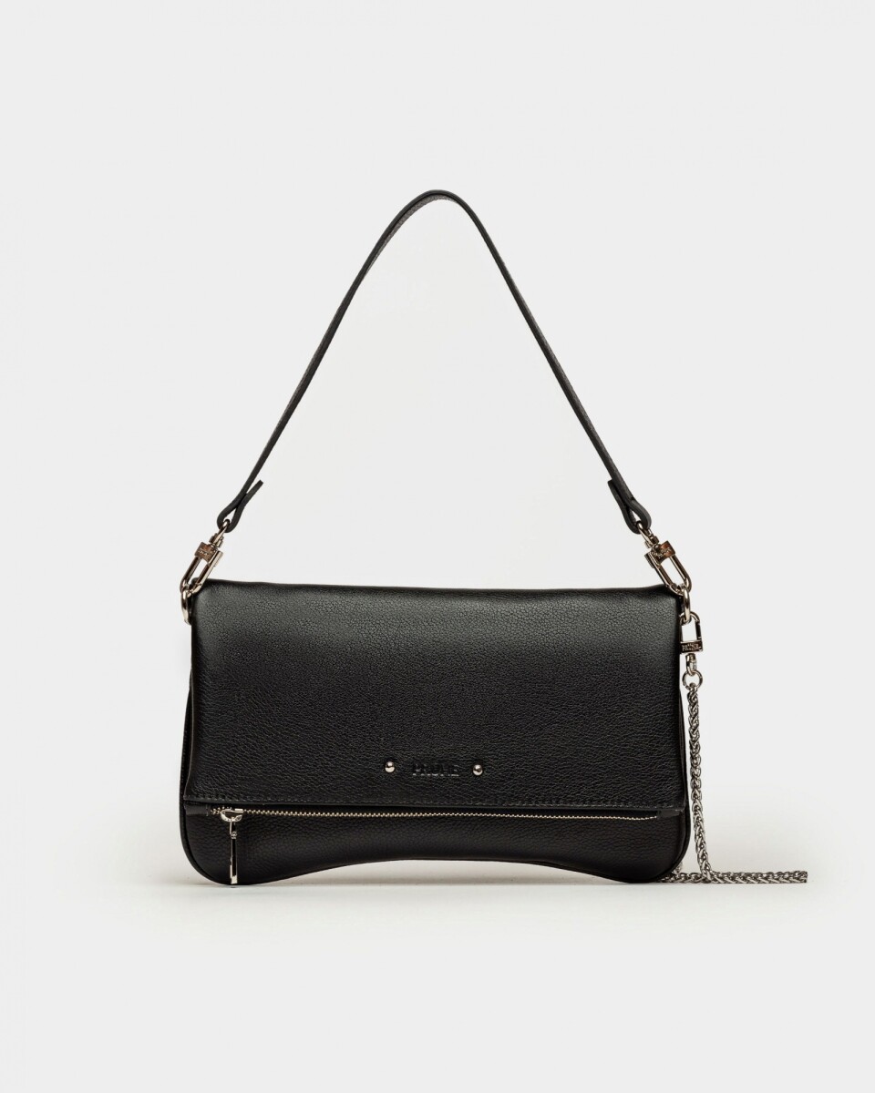 Bandolera Curve en cuero graneado - Negro 