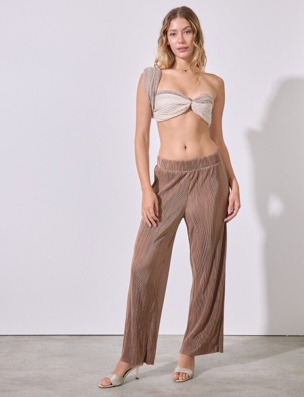 Pantalon Plisado MARRON