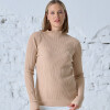 Buzo Ribs Cuello Alto BEIGE