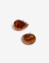 Aros Colgantes Cortos Resina Argollas Resina Carey - Marron Carey