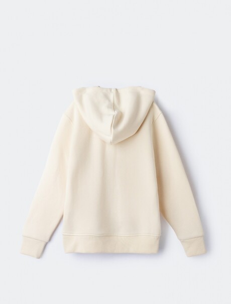 CAMPERA INFANTIL CON CAPUCHA BEIGE