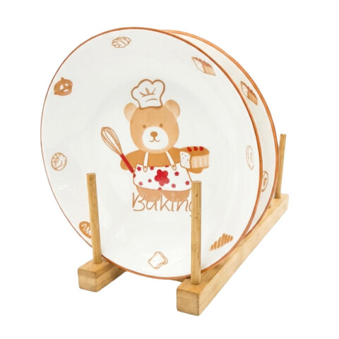 Plato de cerámica diseño osito Chef 20 cm Plato De Cerámica Diseño Osito Chef 20 Cm
