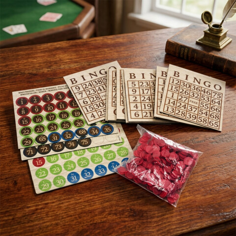 Bingo Clásico con Fichas y Tableros Black&Gold U