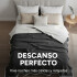 Frazada Manta Polar Con Corderito Acolchado 2 Plazas 230x200 Color Variante Gris