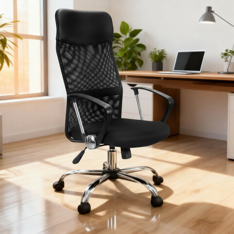 Silla De Escritorio Oficina Sillon Ejecutiva Ergonomica Tela Mesh Giratoria Imback Color Negro Silla De Escritorio Oficina Sillon Ejecutiva Ergonomica Tela Mesh Giratoria Imback Color Negro