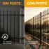 Poste Para Reja Modular Cerco Seguridad Hierro 2,40 Metros Color Negro